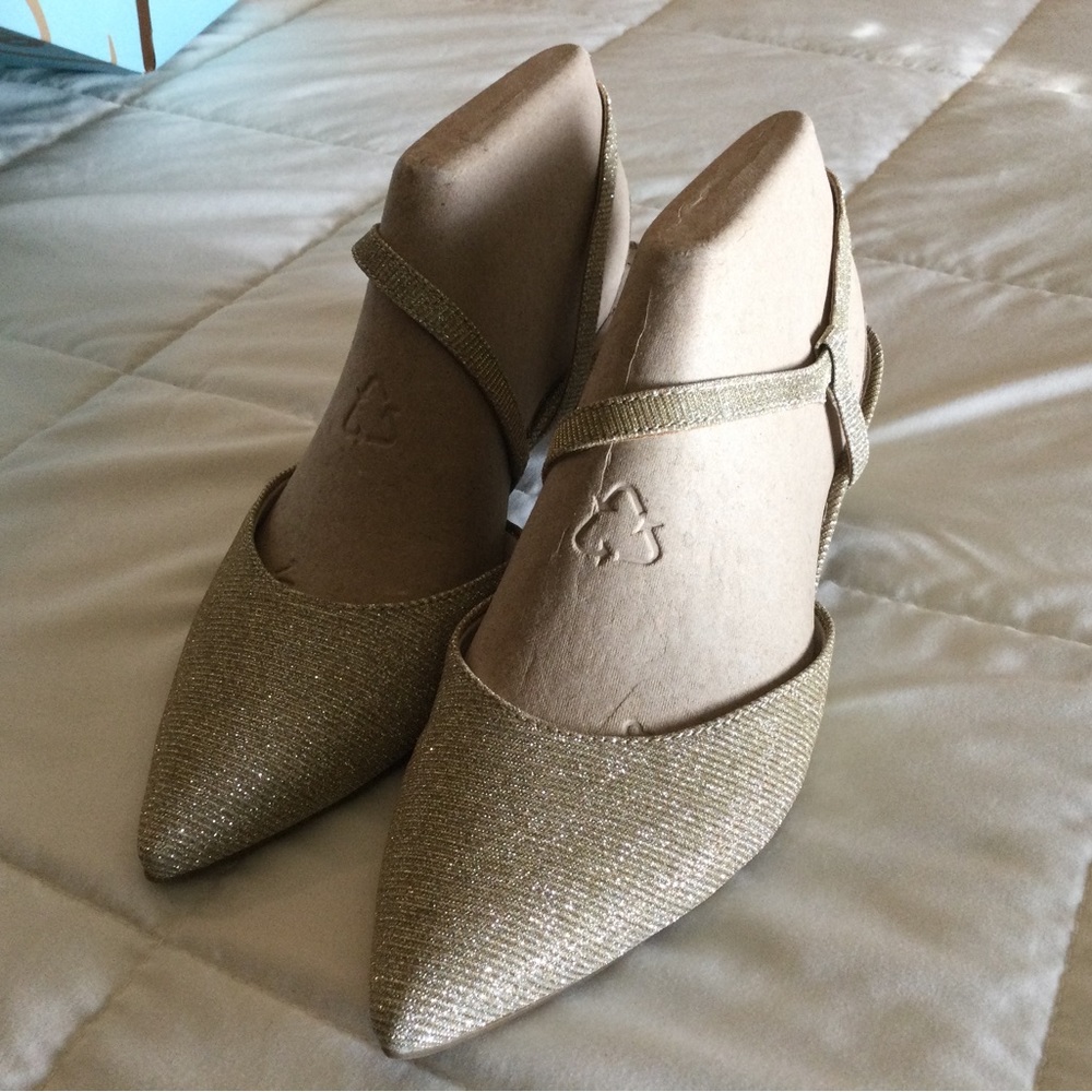 gold sparkle heels